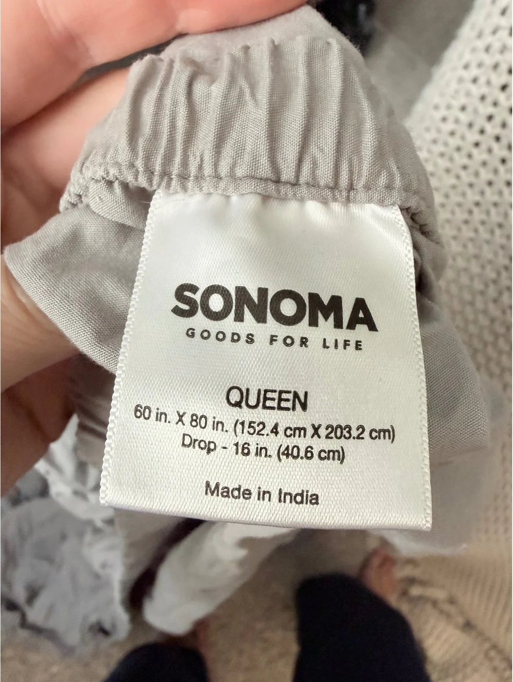 Sonoma Goods For Life Gray Queen 100% Cotton 4 Pieces Set